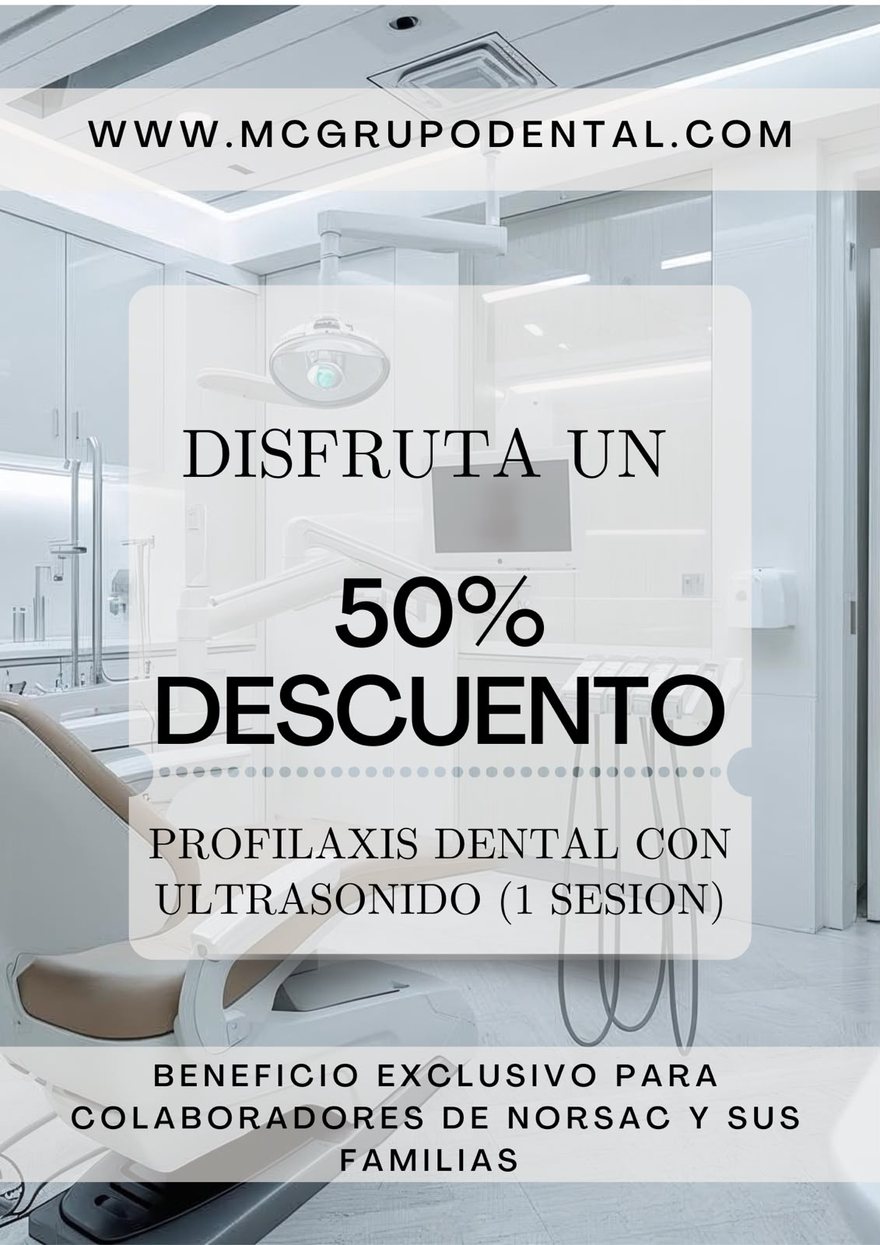 Beneficio del convenio Norsac — MC Grupo Dental