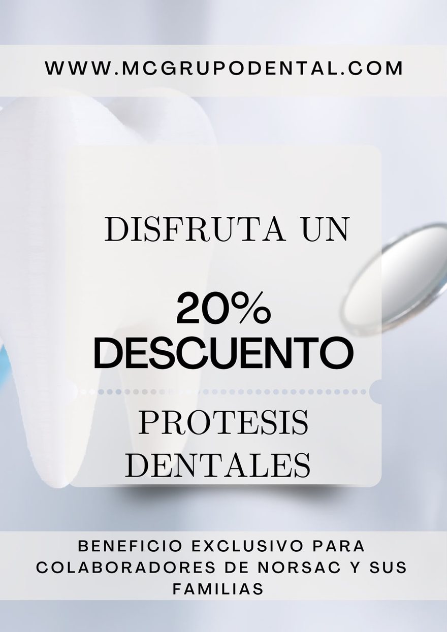 Beneficio del convenio Norsac — MC Grupo Dental