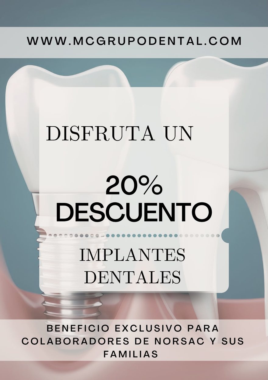 Beneficio del convenio Norsac — MC Grupo Dental
