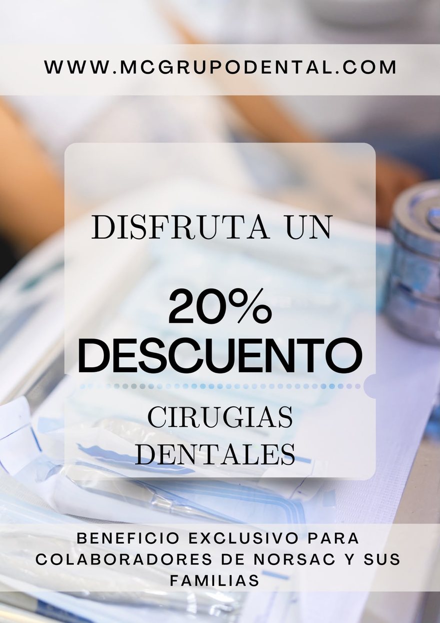 Beneficio del convenio Norsac — MC Grupo Dental
